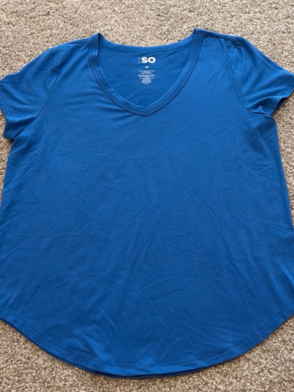 SO Royal Blue V-Neck Short Sleeve Tee